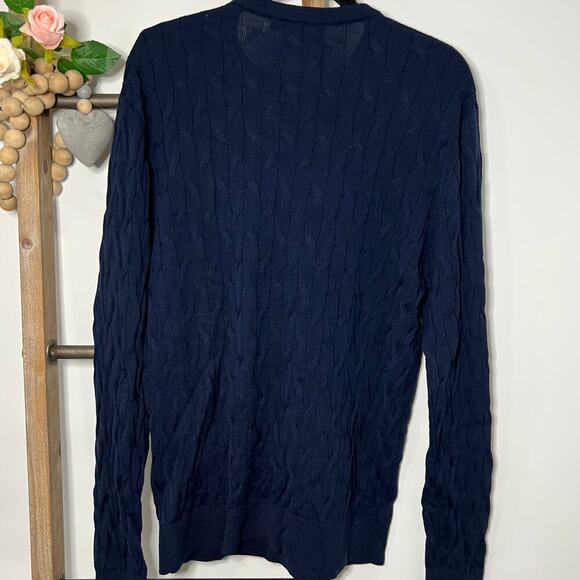 Daniel Cremieux‎ Mens Long Sleeve Navy Wool Sweater Size Large - Picture 4 of 7